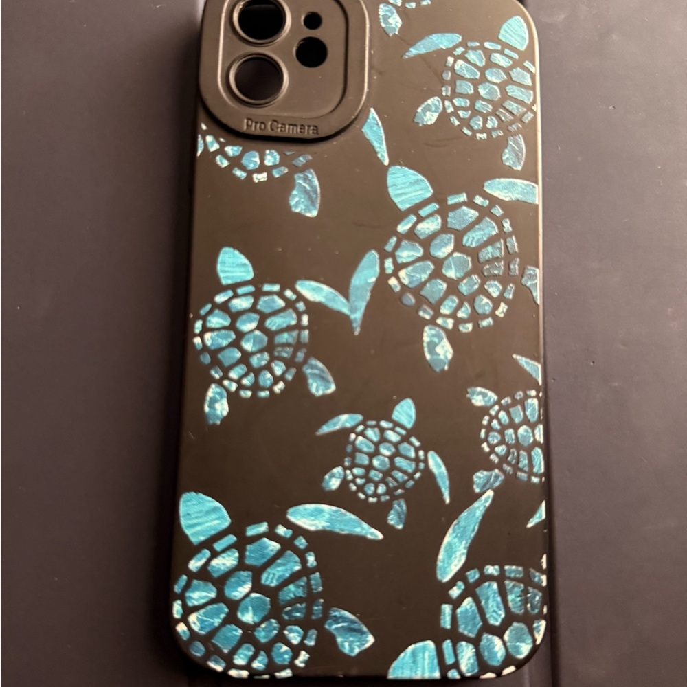 Turtle Pattern Phone Case - Black and Blue